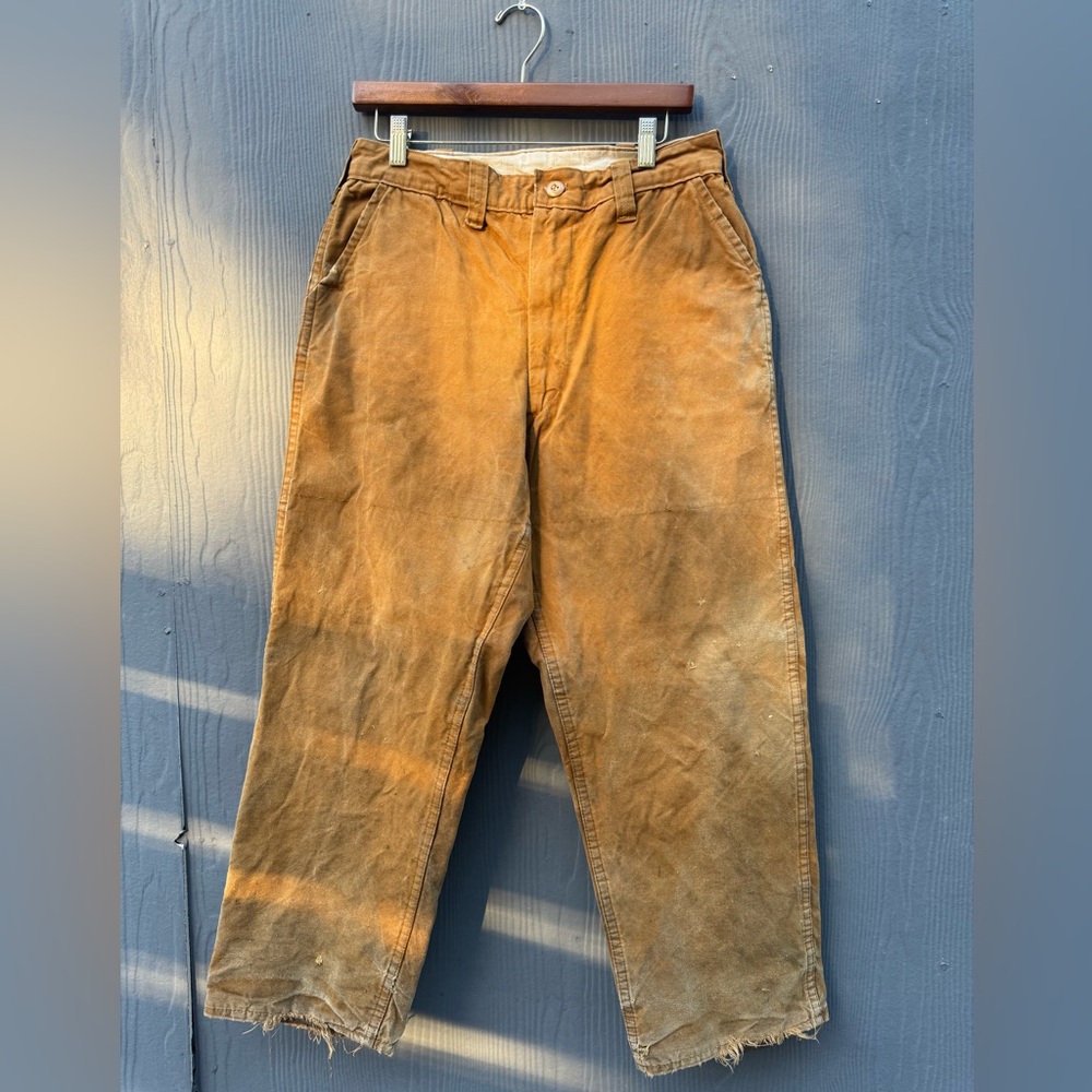 SafTbak Brand Vintage 60s Distressed Canvas Hunting Pants Size 32